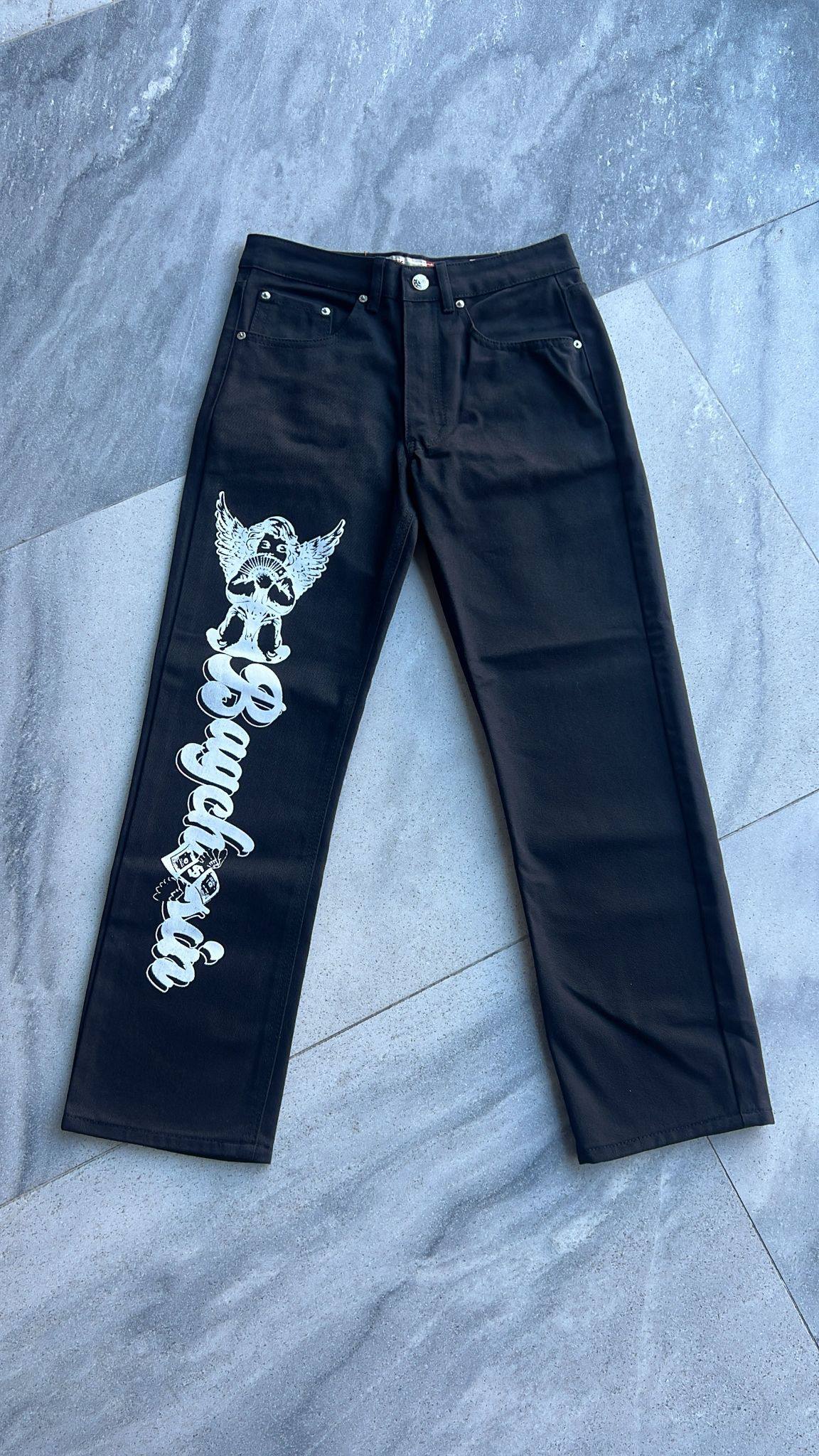 Jet Black BagCha$in Angel Logo Denims